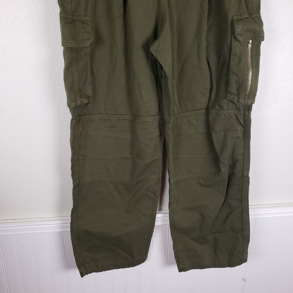 Women's ME+EM NWT Olive Green Oversized Cargo Wide Leg Pants Size 12 - Picture 6 of 12